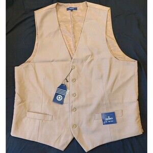 Gioberti Suit Vest Men’s XL Formal Business or Casual Khaki NEW NWT